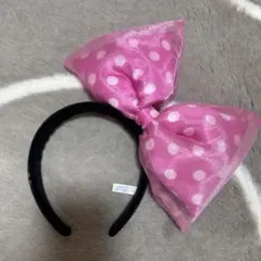 ディズニー ミニー リボン カチューシャ ピンク 水玉