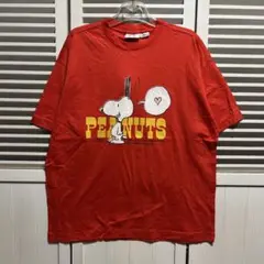 PEANUTS スヌーピー Tシャツ レッド M