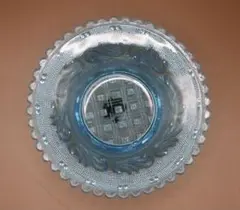 プレスガラス　レース皿　ブルー　送料込み260525