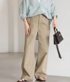 フレームワーク　ブラウン ワイドチノパンツ サイズ40　M〜L　20258月購入 2025年最新】FRAMeWORK シルエット：ワイド チノパンの人気