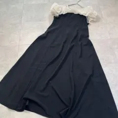 グレイル フリル ワンピース ドレス フレア ロング Lサイズ 黒 バイカラーのサムネイル
