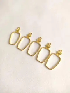 未使用品☆UVレジン用空枠ゴールド5個☆ボトル型ハンドメイドなどに