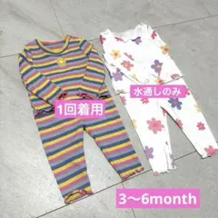 【未使用に近い】SHEIN ベビー服 上下セット 2点セット ストライプ 花柄