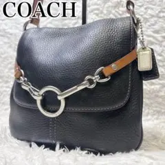 コーチ ショルダーバッグ チェルシー スモールクリップ ブラック レザー