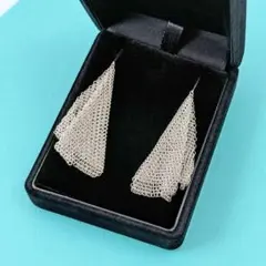 d289 ティファニー メッシュ パール フック ピアス シルバー 925