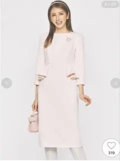 CELFORD ロングスリーブペプラムタイトOP ワンピース 34サイズ