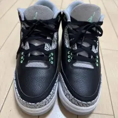 Air Jordan 3 ブラック/グレー/グリーン スニーカー