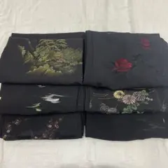 8829 黒羽織　まとめセット　リメイク　薔薇　菊　風景画　キラキラ