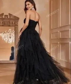 【即日発送】黒　チュールドレス　ウエディングドレス ブラック　前撮り