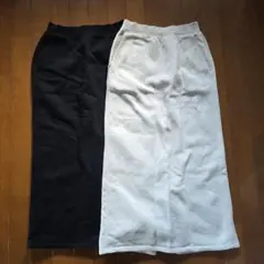 GU ヘビーウェイトスウェットナローロングスカート　丈標準　ブラック　ホワイト