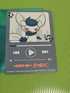 ポケモン 30周年 まねきねこ 再生画面風カード　ニャスパー　ニャオニクス ポケモン 30周年 まねきねこ 再生画面風カード ニャスパー