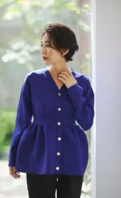 ペプラムカーディガン