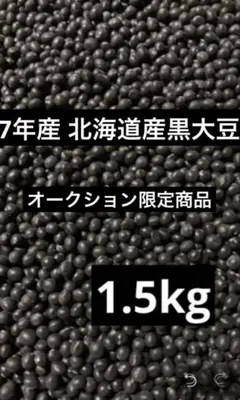 オークション限定 7年産 北海道産 黒大豆1.5kgのサムネイル