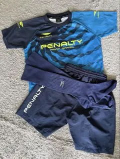 PENALTY サッカーウェア3点セット 青/ネイビー　150㎝