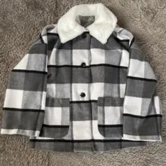 シャギーチェックコート