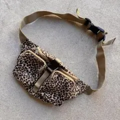 レオパード柄サコッシュ ウエストポーチ ヒョウ柄 y2k モード カジュアル