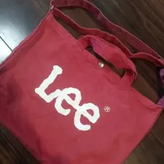 Lee ロゴ入り 赤 2wayショルダーバッグ