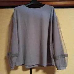 グレー お洒落　レース 長袖トップス M-L　新品タグ付き