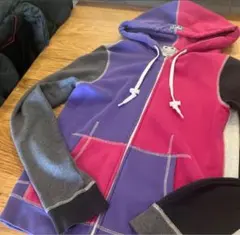 X-girl エックスガール フード フル　ジップアップ パーカー カラフル