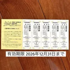 東武ワールドスクウェア スクエア ご優待券 割引券 5枚(5名様分)のサムネイル
