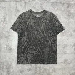 NIKE ナイキ DRY-FIT 総柄 幾何学模様 Tシャツ グレー M