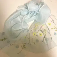 花柄　刺繍　ストール