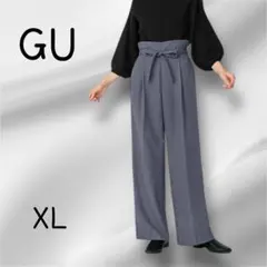 GU ジーユー タックワイドパンツ スラックス 【XL】グレー
