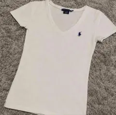【RALPH LAUREN】VネックTシャツ ホワイト XSのサムネイル