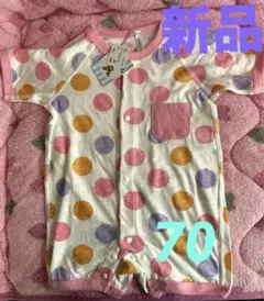 新品水玉模様ロンパース❤️70サイズ①⑦⑤