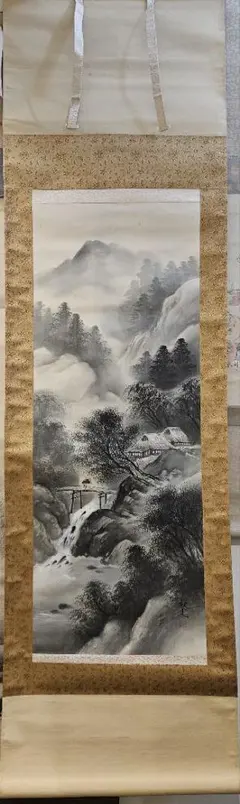 【真作】日本画 国井幸雪 武者図 絹本 掛軸 富士 金泥 國井幸雪 MB118 真作】日本画 国井幸雪 武者図 絹本 掛軸 富士 金泥 國井幸雪