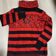 knb3 一点物ヴィンテージ 幅広タートルネックボーダーニット