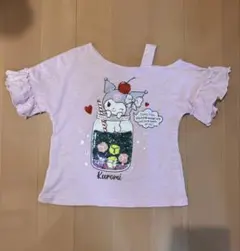 Kuromi クロミちゃんTシャツ 肩出しピンク♡ 120cm