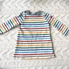 ミキハウス ボーダーワンピース 80cm 長袖