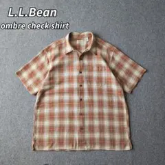 00s~ L.L.Bean オンブレ チェック 半袖 シャツ L 古着