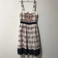 axes femme 花柄ワンピース レース 編み上げ サイズM