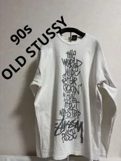 90s-00s OLD STUSSY 白ロンT シャドーマン ポッセ XL 希少
