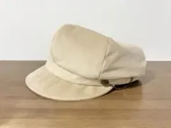 axes femme サイド釦ベロアキャスケット　ベージュ