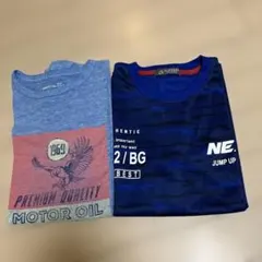 キッズ　半袖Tシャツ 160cm 2枚セット　青　水色　男児