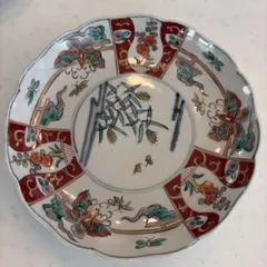 骨董 蝶々明治伊万里7寸 カシュカシュパリス古伊万里正月皿骨董 色絵 染付伊万里