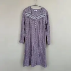 Soft Surroundings パープル ロングワンピース M 花柄　美品