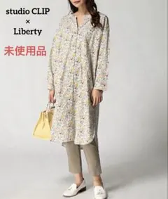 新品】L リバティ 長袖ブラウス ウィットリー HOKKOH 花柄 イエロー 