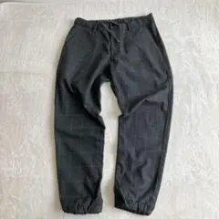 ユニクロ イージーパンツ M ダークグレー チェック柄 ジョガーパンツ メンズ