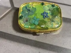 ボタニカルデザイン コンパクトミラー 小物入れ