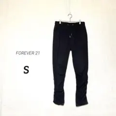 【FOREVER21】裾シャーリング ジップデザイン ジョガーパンツ スリム S