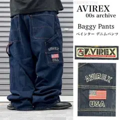専用！00s AVIREX USA 極太バギー ワイド ペインター デニムパンツのサムネイル