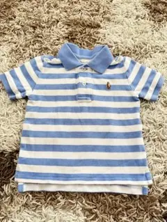 Ralph Lauren 24M ポロシャツ 水色ストライプ