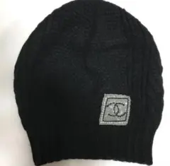 CHANEL ブラック ニット帽 ビーニー