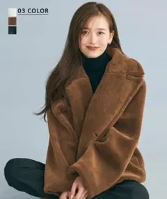 【本日限定割引】BASEMENT online ボアショートコート　ブラウン