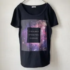 RELACHE　銀河プリントTシャツ　ビッグプリント　宇宙　ユニバース（L）のサムネイル
