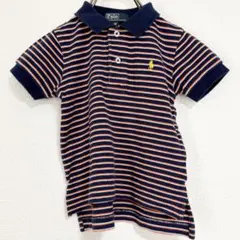 ポロ ラルフローレン 半袖ポロシャツ 80cm ネイビー/オレンジストライプ